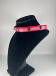 Red and Pink Heart Rivet Leather Choker